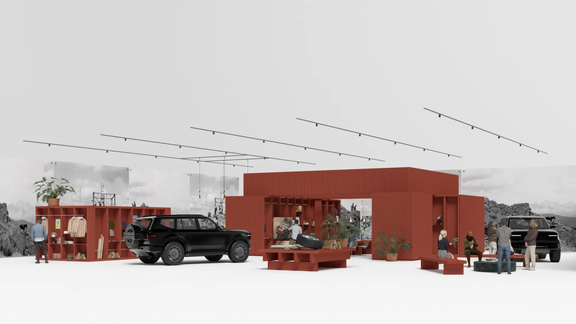 Perspective view of the pop-up structure in oxide red