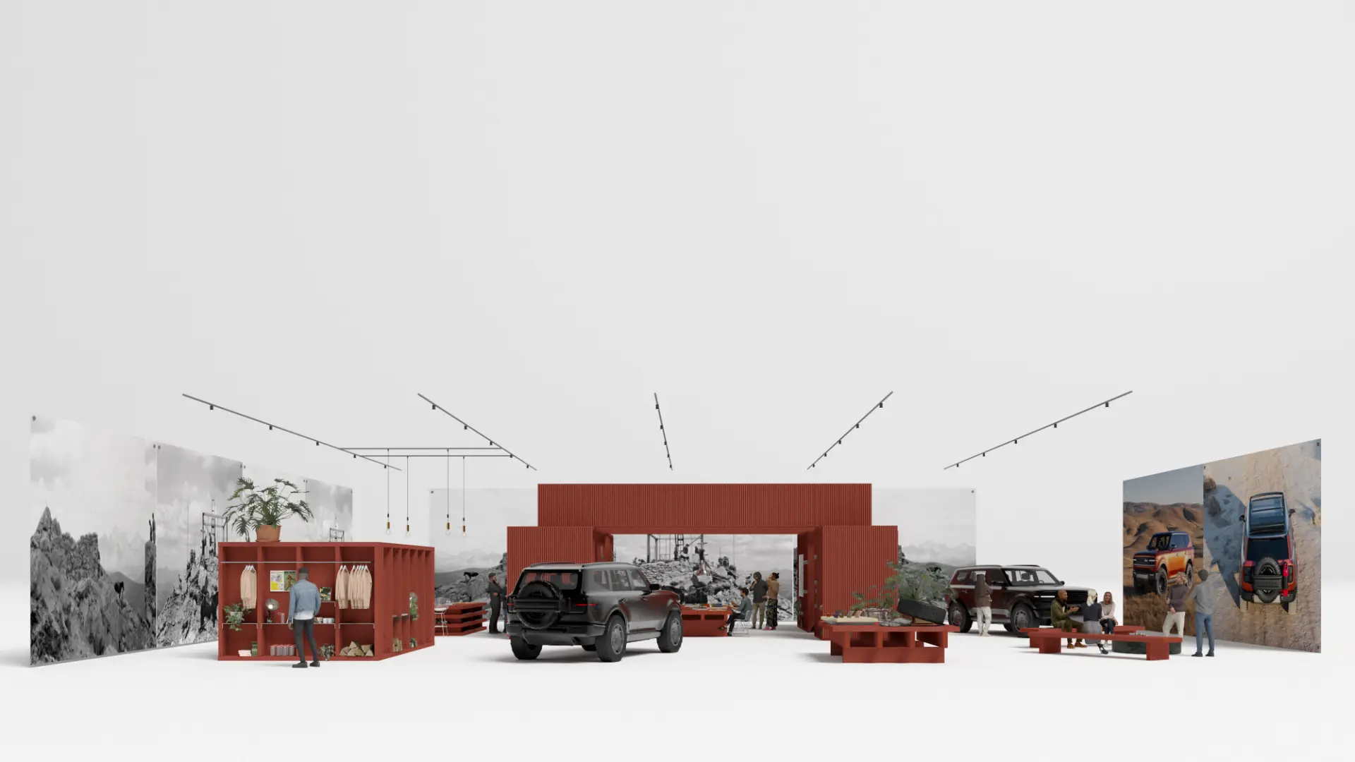 Front elevation of the pop-up structure
